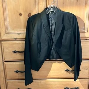Open Crop Blazer, Fully Lined, Black, Mossimo, XS